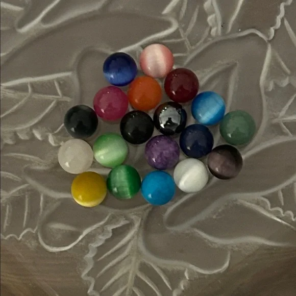 Silver Wave Ring with Interchangeable Coloured Ball - Picture 3 of 4